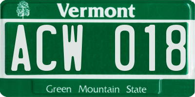 VT license plate ACW018