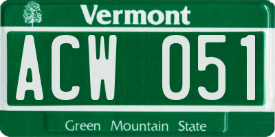 VT license plate ACW051