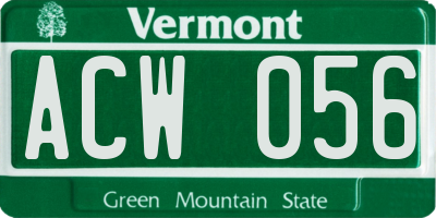 VT license plate ACW056