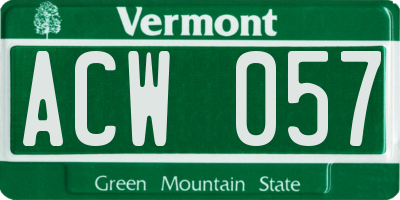 VT license plate ACW057