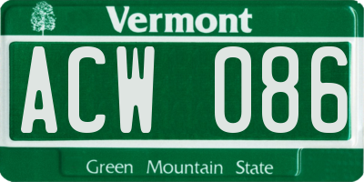 VT license plate ACW086