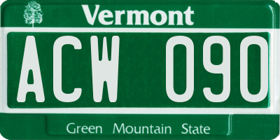 VT license plate ACW090
