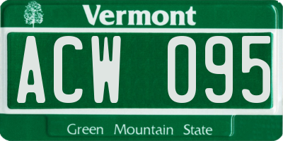 VT license plate ACW095