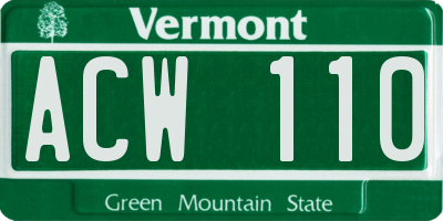 VT license plate ACW110