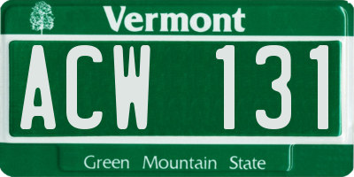 VT license plate ACW131