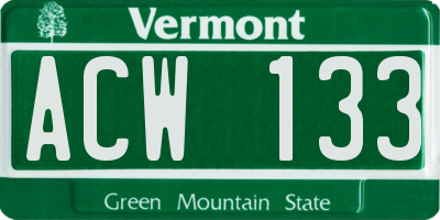 VT license plate ACW133