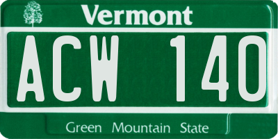 VT license plate ACW140