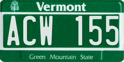 VT license plate ACW155