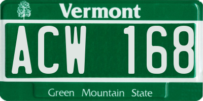 VT license plate ACW168