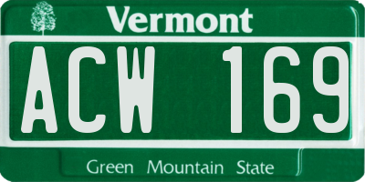 VT license plate ACW169
