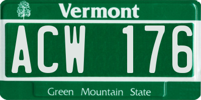VT license plate ACW176