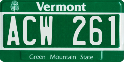 VT license plate ACW261