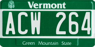 VT license plate ACW264