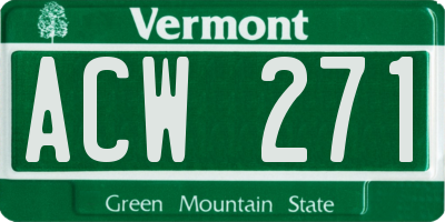 VT license plate ACW271