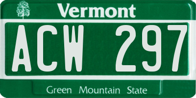 VT license plate ACW297