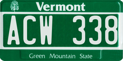 VT license plate ACW338