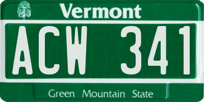 VT license plate ACW341