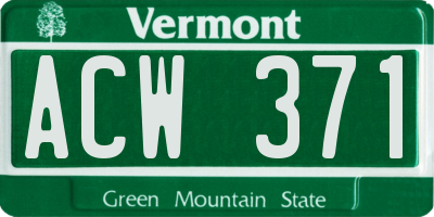 VT license plate ACW371
