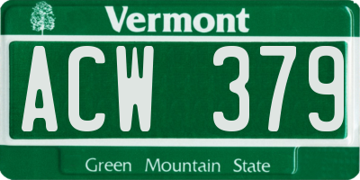VT license plate ACW379