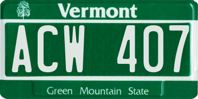 VT license plate ACW407