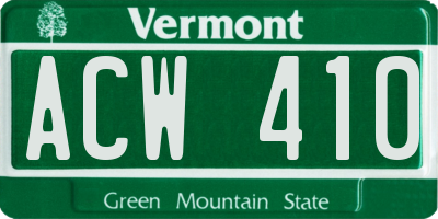VT license plate ACW410
