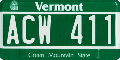 VT license plate ACW411