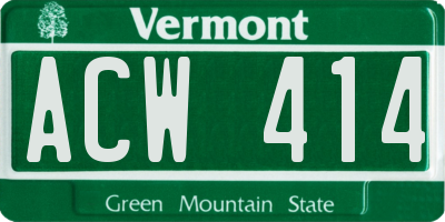 VT license plate ACW414