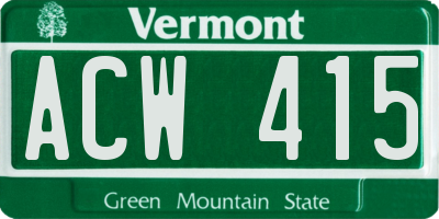 VT license plate ACW415