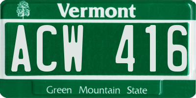 VT license plate ACW416