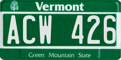 VT license plate ACW426