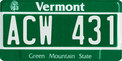 VT license plate ACW431