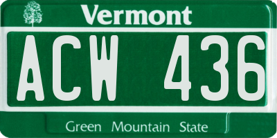 VT license plate ACW436