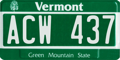 VT license plate ACW437