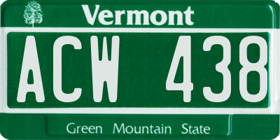 VT license plate ACW438