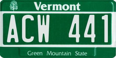 VT license plate ACW441