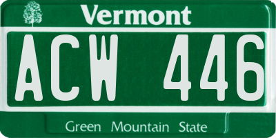 VT license plate ACW446