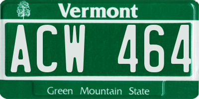 VT license plate ACW464