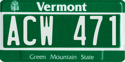 VT license plate ACW471
