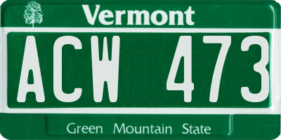 VT license plate ACW473