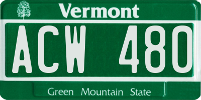 VT license plate ACW480