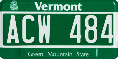 VT license plate ACW484