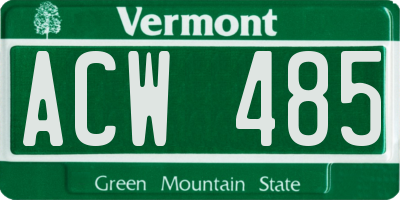 VT license plate ACW485