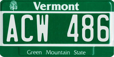 VT license plate ACW486