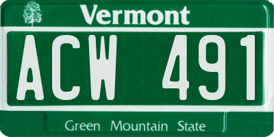 VT license plate ACW491