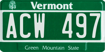 VT license plate ACW497