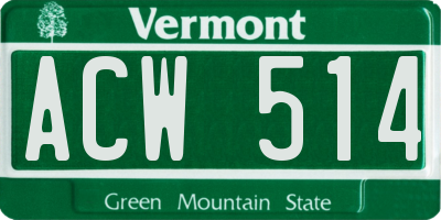 VT license plate ACW514
