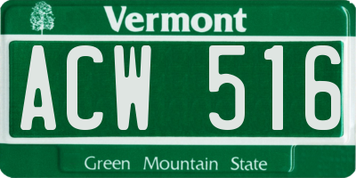 VT license plate ACW516
