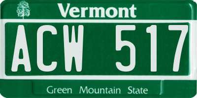 VT license plate ACW517