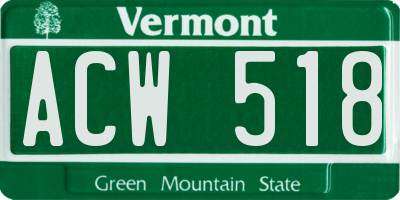 VT license plate ACW518
