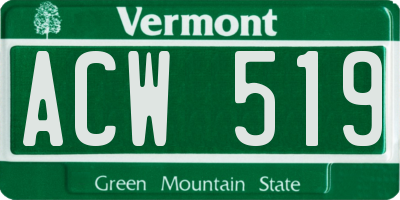 VT license plate ACW519